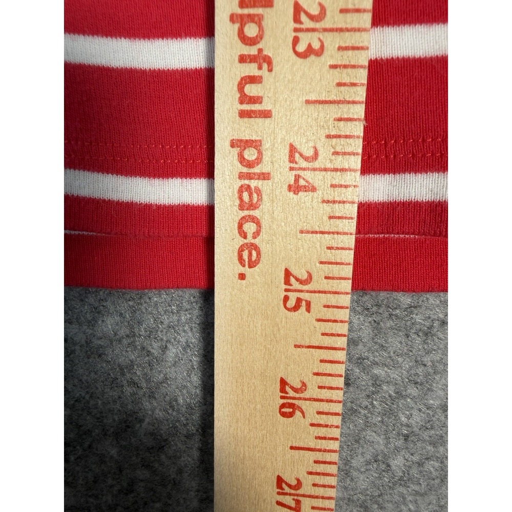Kim Rogers Womens L Christmas Cheers Shirt Red Pink Stripe Long Sleeve Holiday - Picture 8 of 10